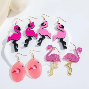 Wholesale Acrylic Flamingo Simple, Fashionable and Personalized Earrings