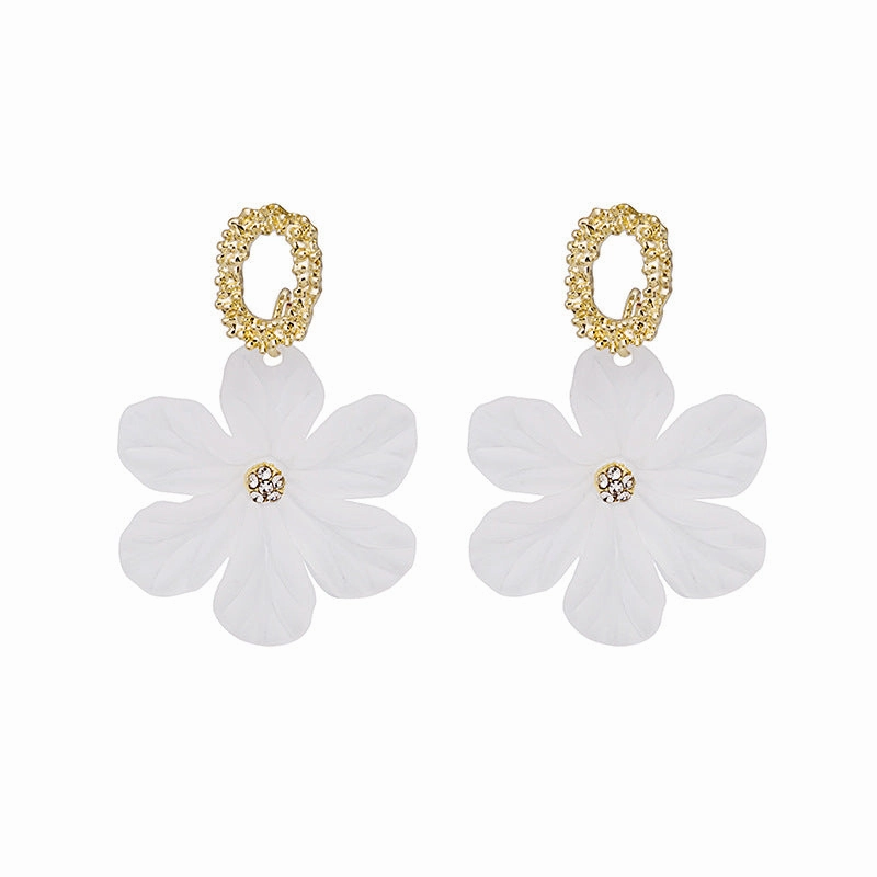 Wholesale Acrylic Flowers Transparent Petals Earrings