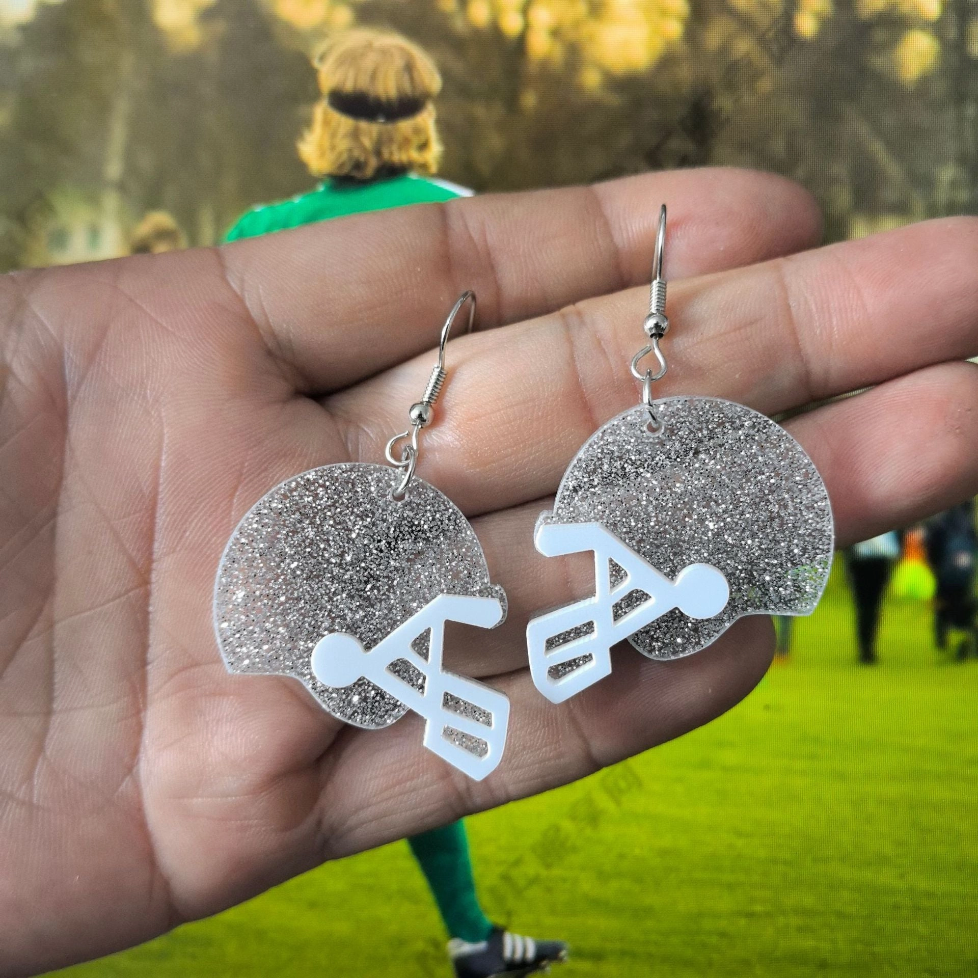 Wholesale Acrylic Football Hat Athlete Earrings
