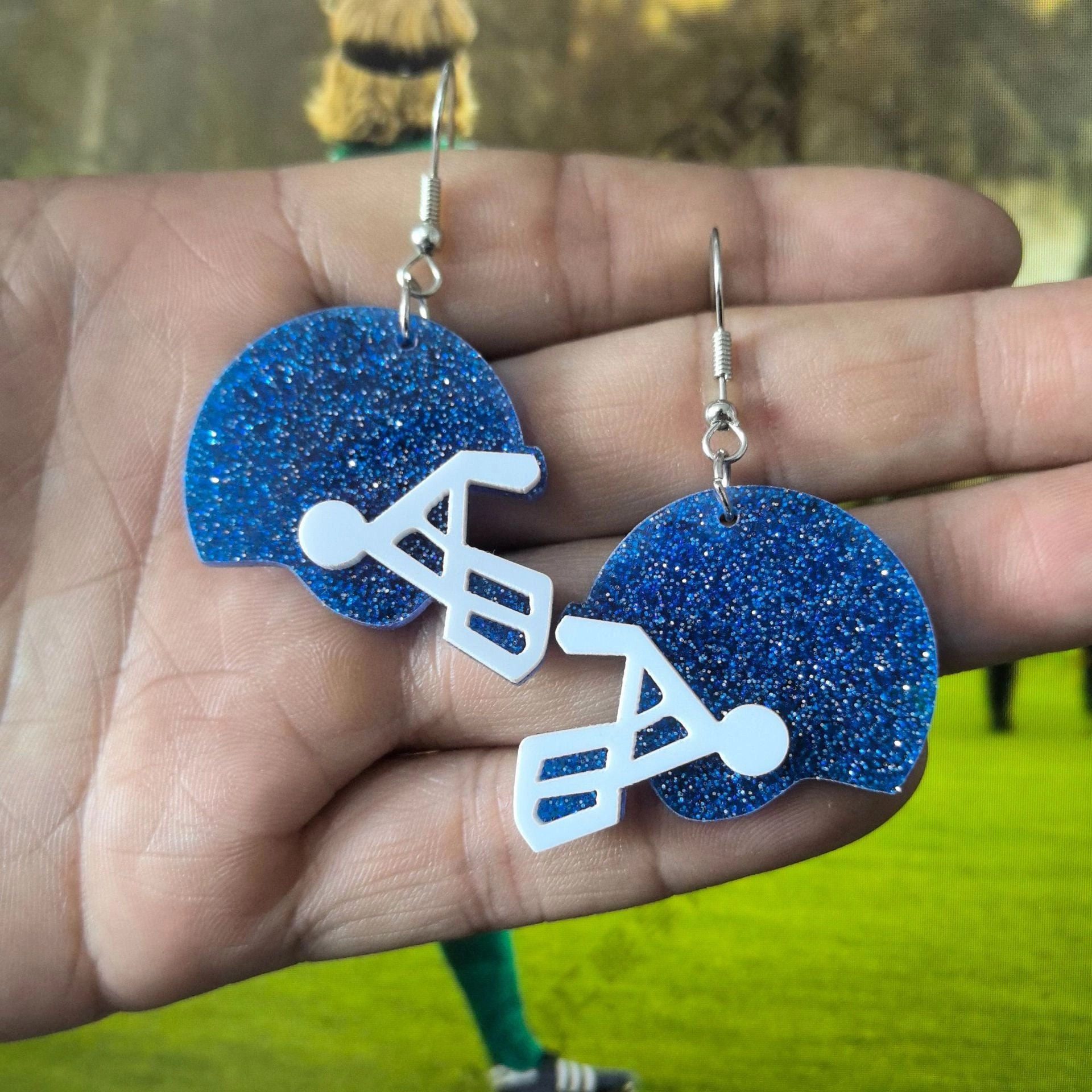 Wholesale Acrylic Football Hat Athlete Earrings