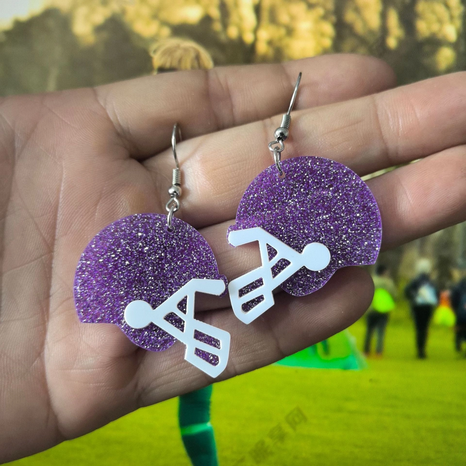 Wholesale Acrylic Football Hat Athlete Earrings