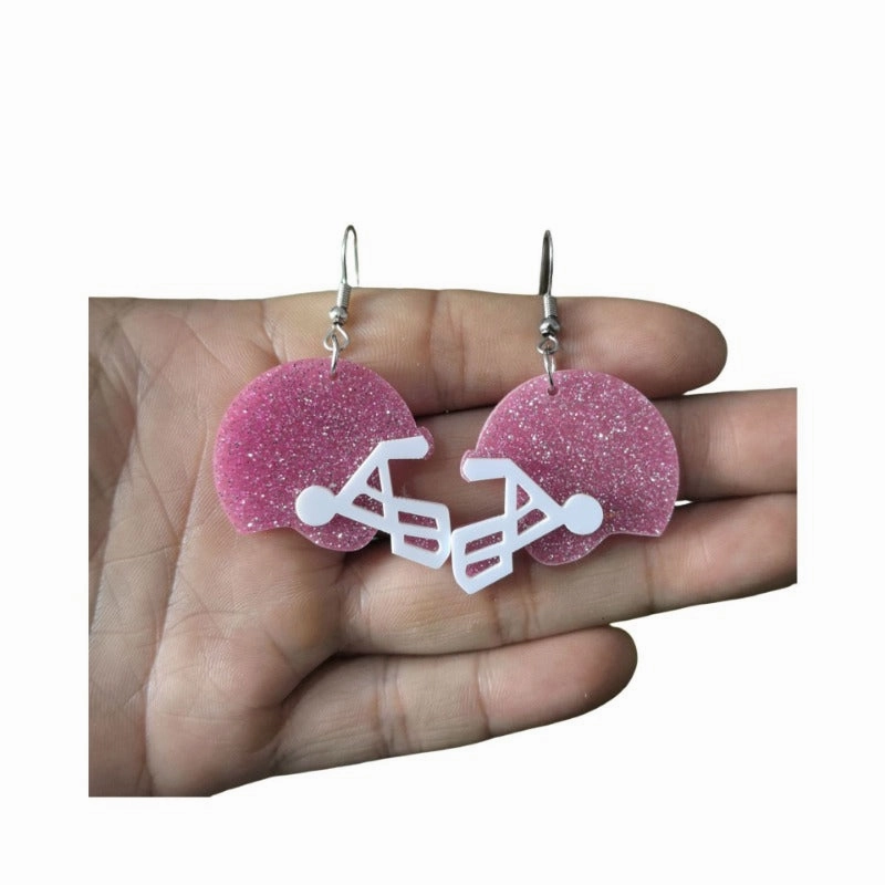 Wholesale Acrylic Football Hat Athlete Earrings