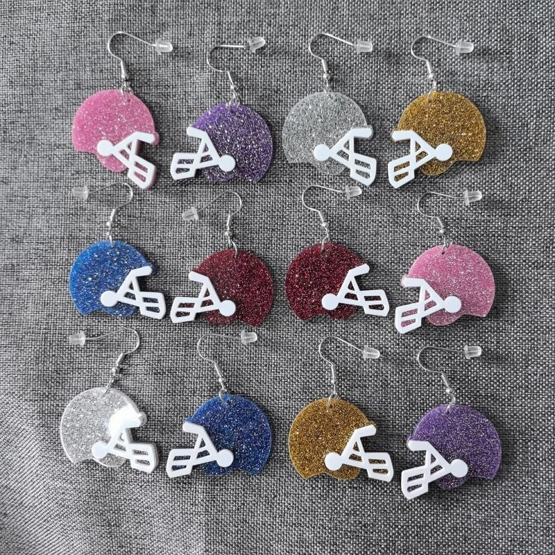 Wholesale Acrylic Football Hat Athlete Earrings