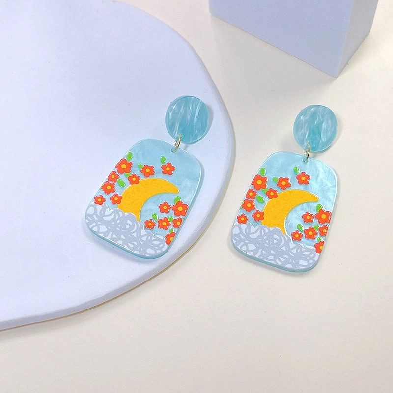Wholesale Acrylic Geometric Tulip Earrings
