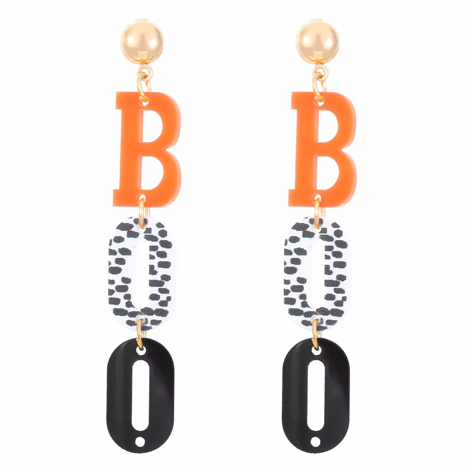 Wholesale Acrylic Gothic Dark Pumpkin Bat Skull Earrings