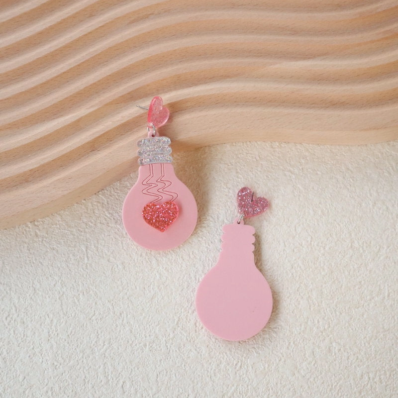 Wholesale Acrylic Heart Bulb Cloud Earrings