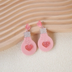 Wholesale Acrylic Heart Bulb Cloud Earrings