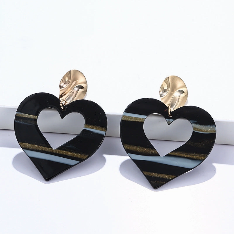 Wholesale Acrylic Heart Gradient Earrings