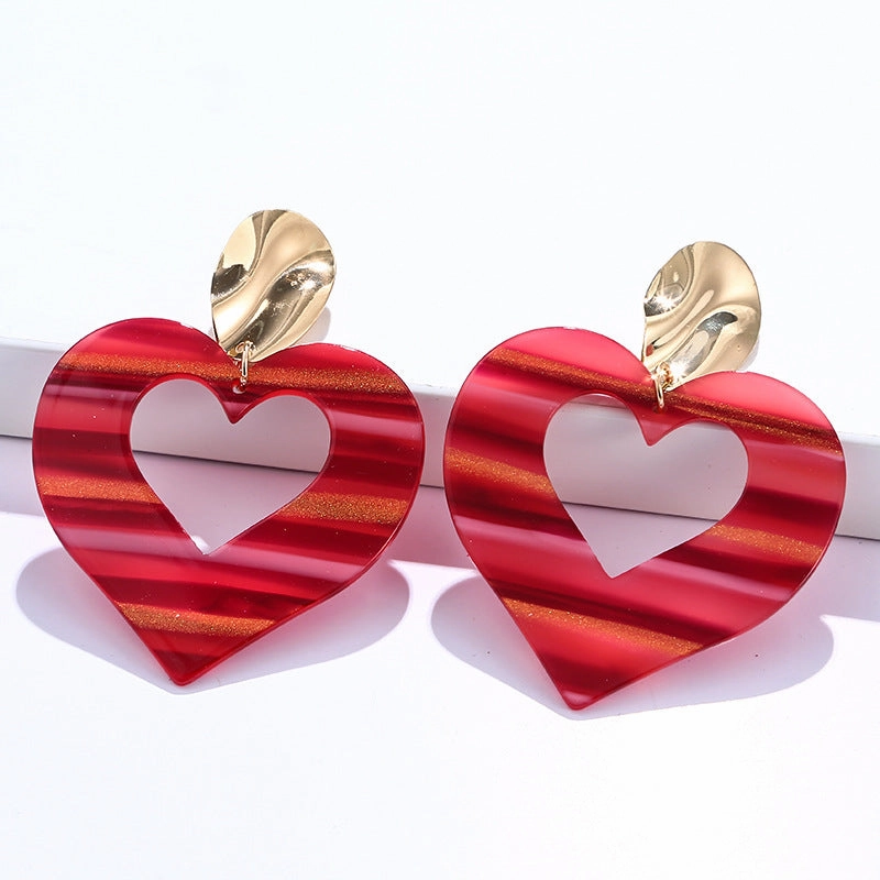 Wholesale Acrylic Heart Gradient Earrings