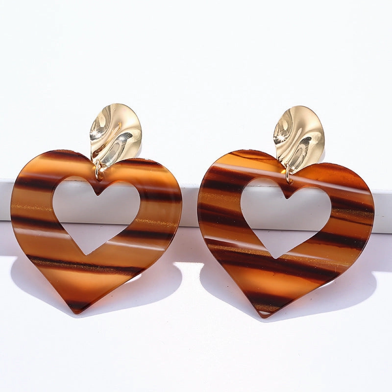 Wholesale Acrylic Heart Gradient Earrings