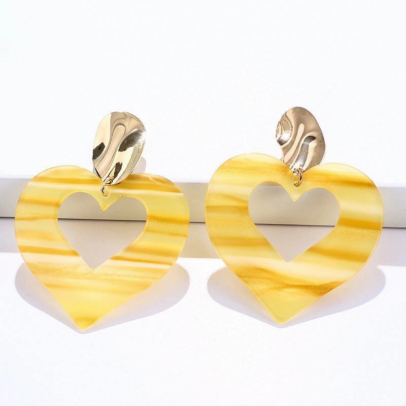 Wholesale Acrylic Heart Gradient Earrings