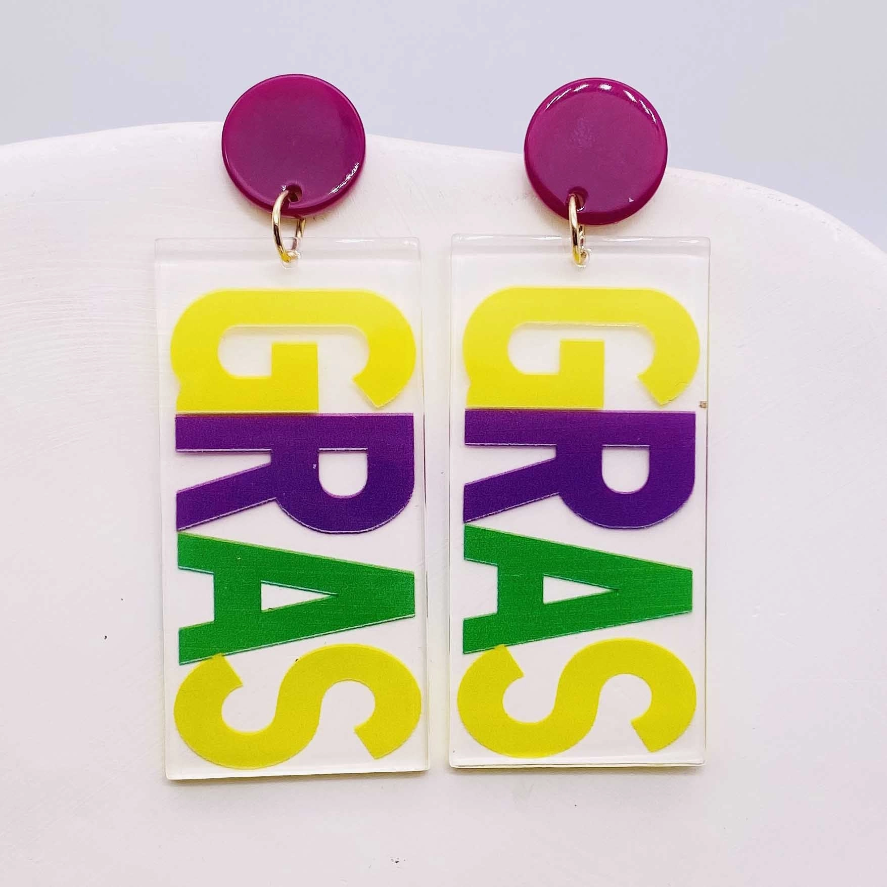Wholesale Acrylic Letters Avocado Earrings
