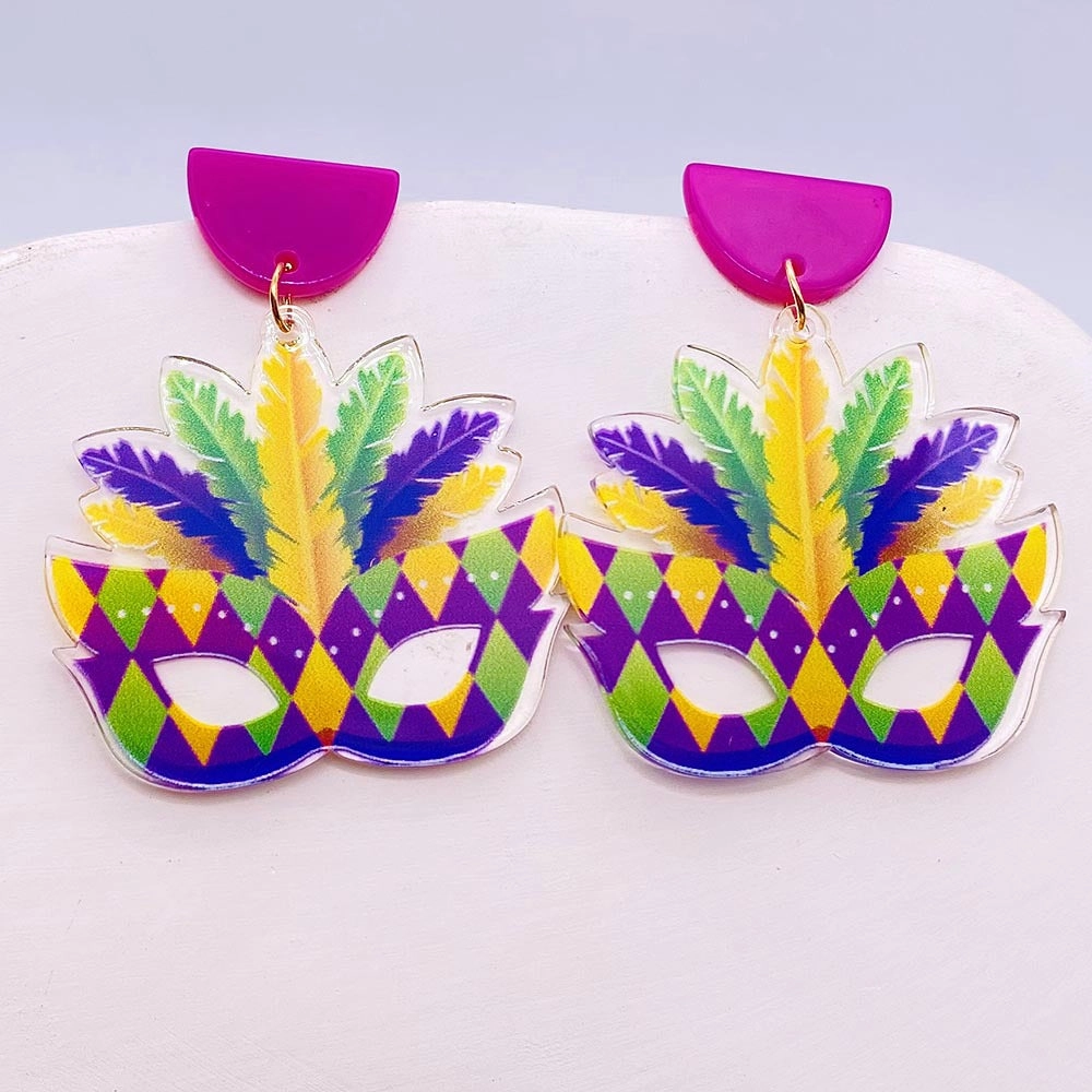 Wholesale Acrylic Letters Avocado Earrings