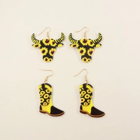 Wholesale Acrylic Matador Sunflower Earrings