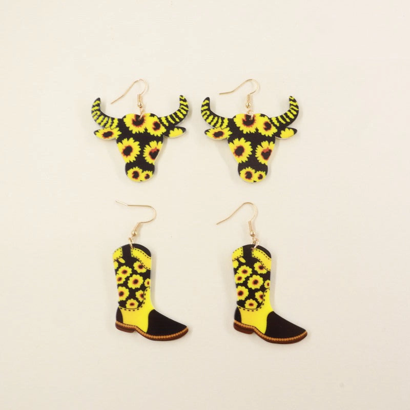 Wholesale Acrylic Matador Sunflower Earrings