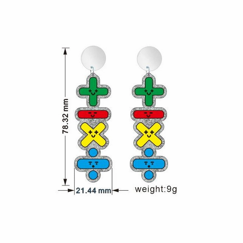 Wholesale Acrylic Printing Smiley Face Earrings