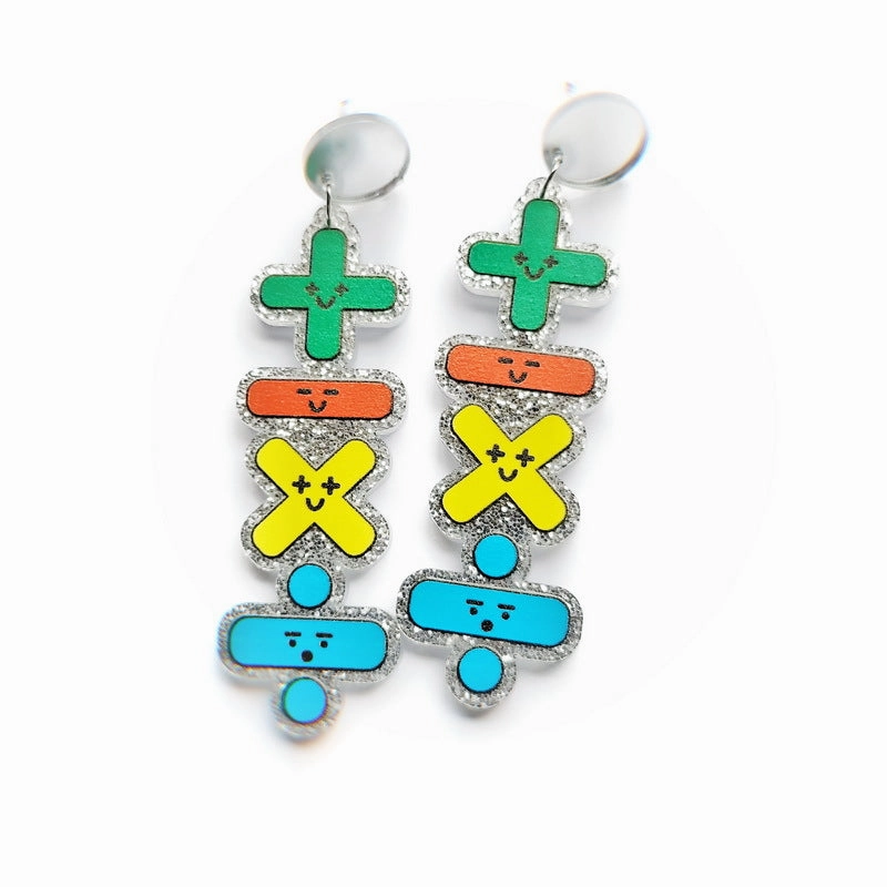 Wholesale Acrylic Printing Smiley Face Earrings
