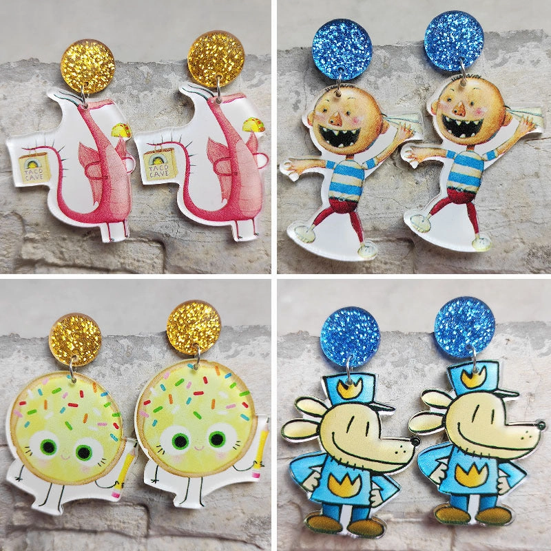 Wholesale Acrylic Reading Fun Potato Cake Dog Earrings