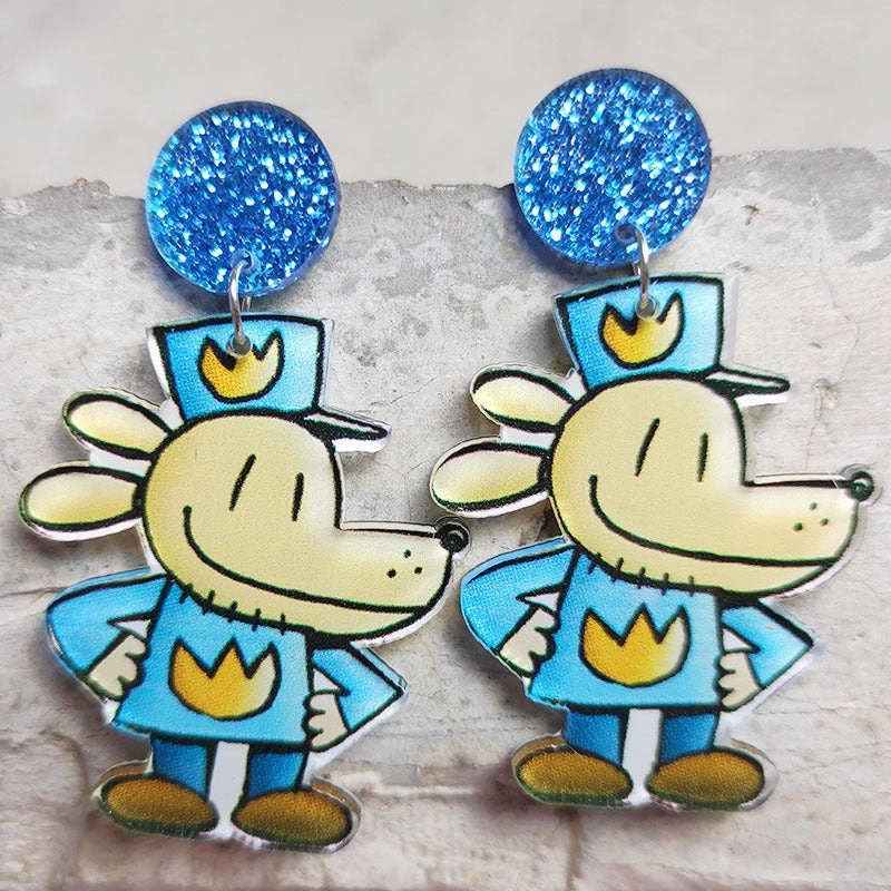 Wholesale Acrylic Reading Fun Potato Cake Dog Earrings
