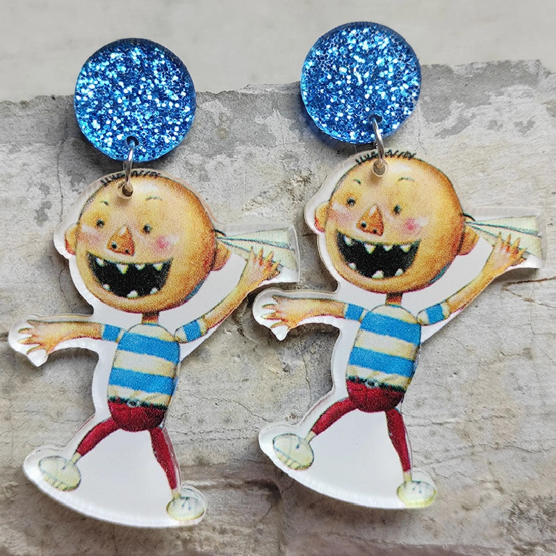 Wholesale Acrylic Reading Fun Potato Cake Dog Earrings