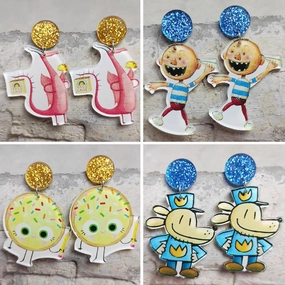 Wholesale Acrylic Reading Fun Potato Cake Dog Earrings