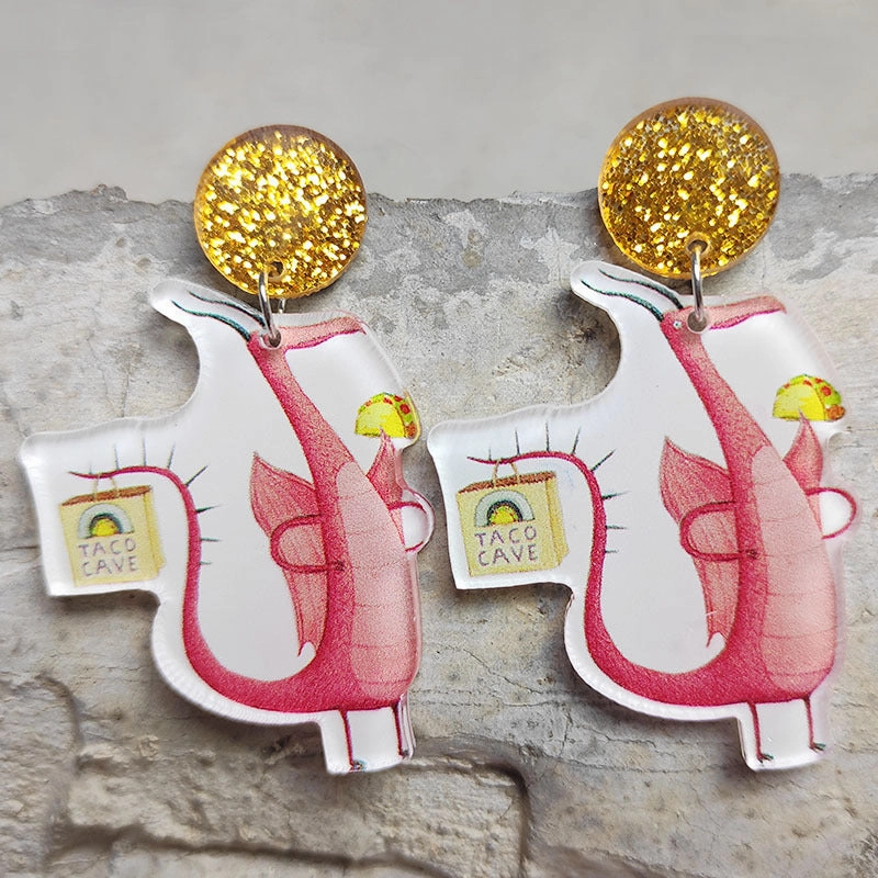 Wholesale Acrylic Reading Fun Potato Cake Dog Earrings