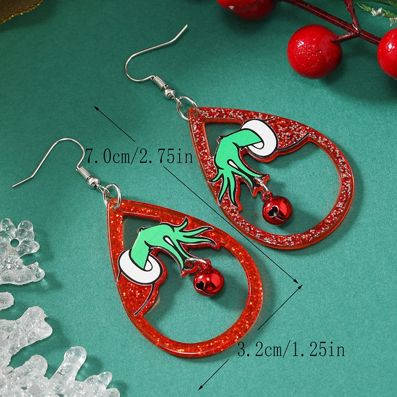 Wholesale Acrylic Reversible Vintage Fashion Halloween Socks Black Cat Earrings