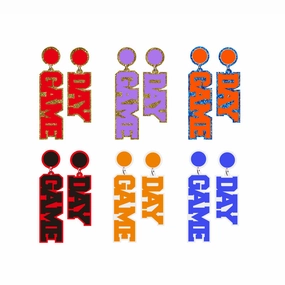Wholesale Acrylic Rugby GAME DAY Earrings