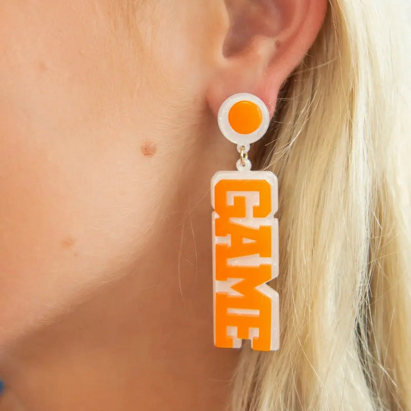 Wholesale Acrylic Rugby GAME DAY Earrings