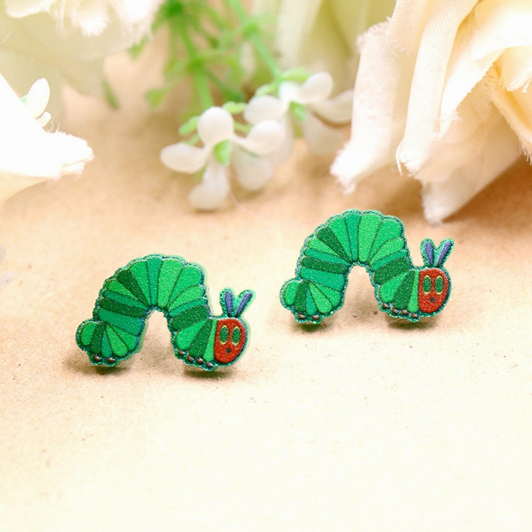 Wholesale Acrylic Sheet Personality Cartoon Animal Caterpillar Earrings