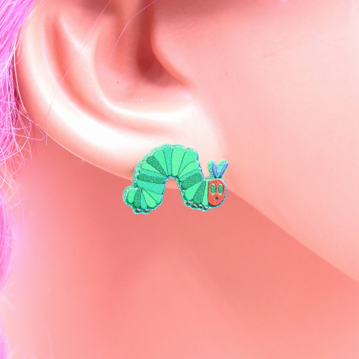Wholesale Acrylic Sheet Personality Cartoon Animal Caterpillar Earrings