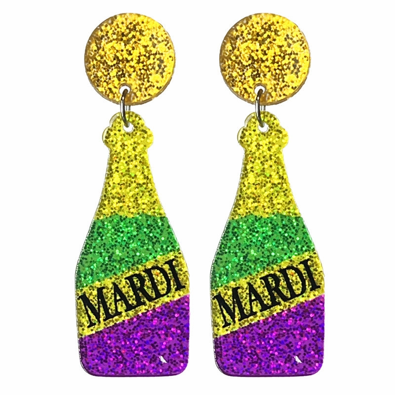 Wholesale Acrylic Shiny Festive Atmosphere Parade Beer Earrings