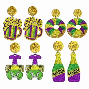 Wholesale Acrylic Shiny Festive Atmosphere Parade Beer Earrings