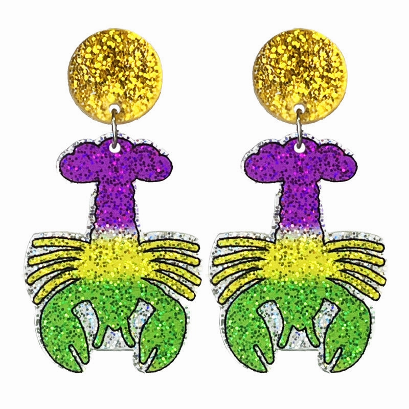 Wholesale Acrylic Shiny Festive Atmosphere Parade Beer Earrings
