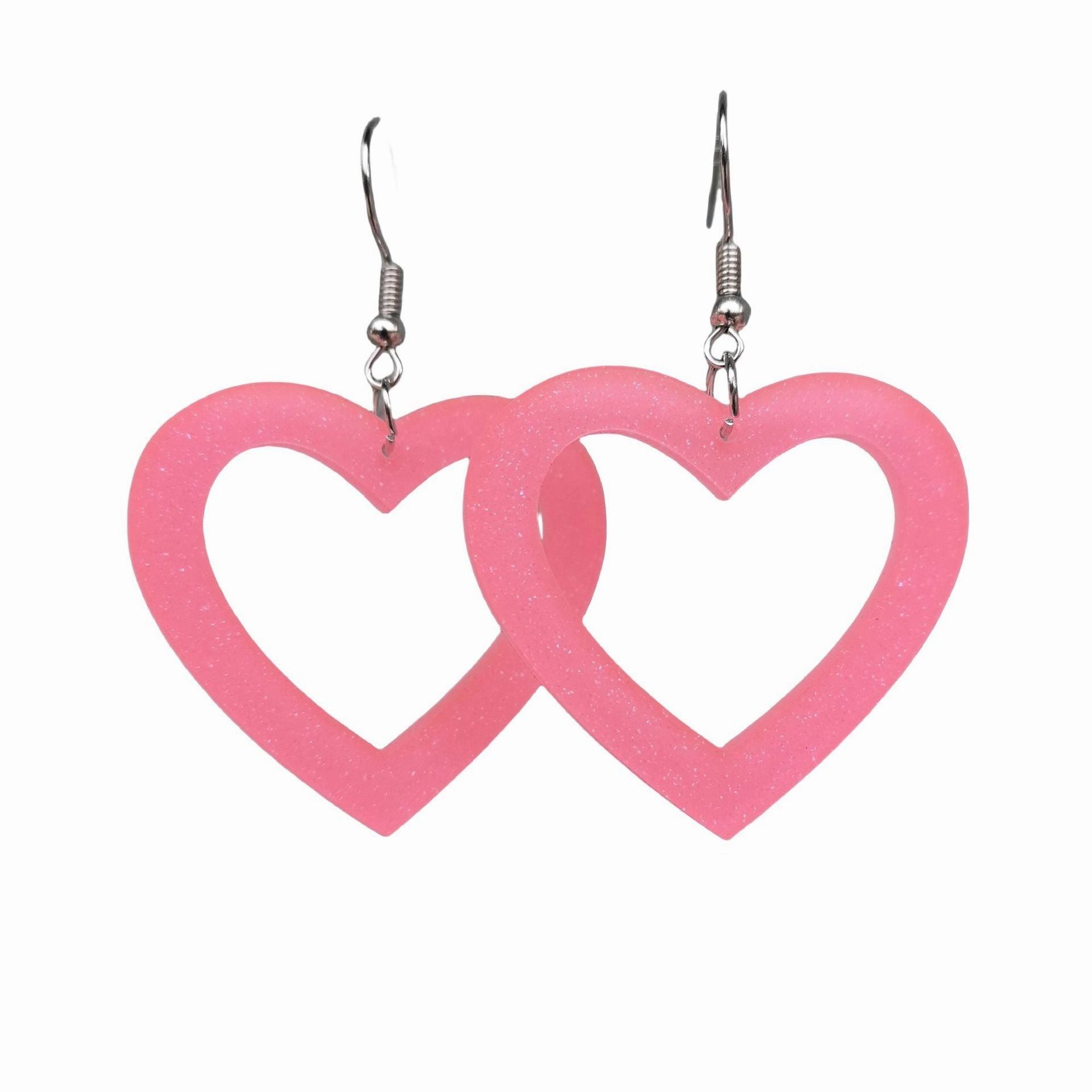 Wholesale Acrylic Valentine's Day Series Pink Red Sequins Love Simple Cute Sweet Peach Heart Pendant Earrings