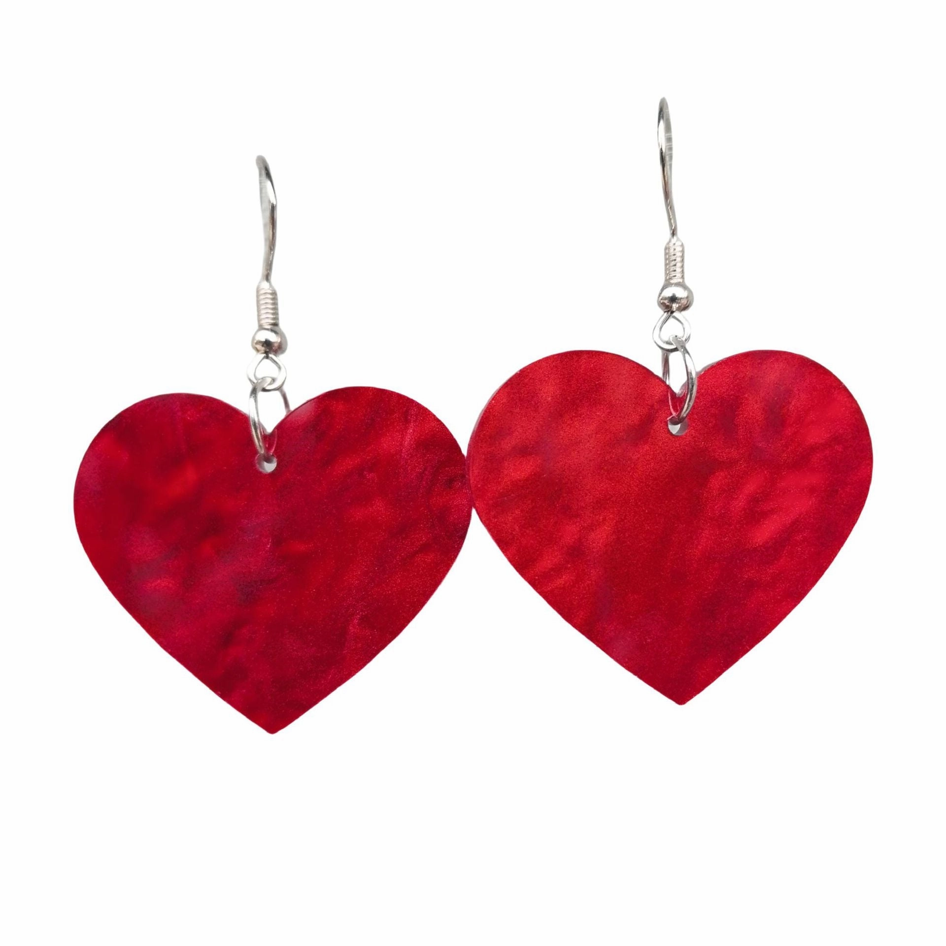 Wholesale Acrylic Valentine's Day Series Pink Red Sequins Love Simple Cute Sweet Peach Heart Pendant Earrings