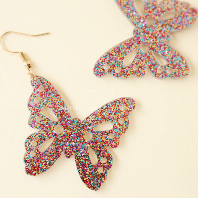 Wholesale Acrylic Vintage Butterfly Earrings