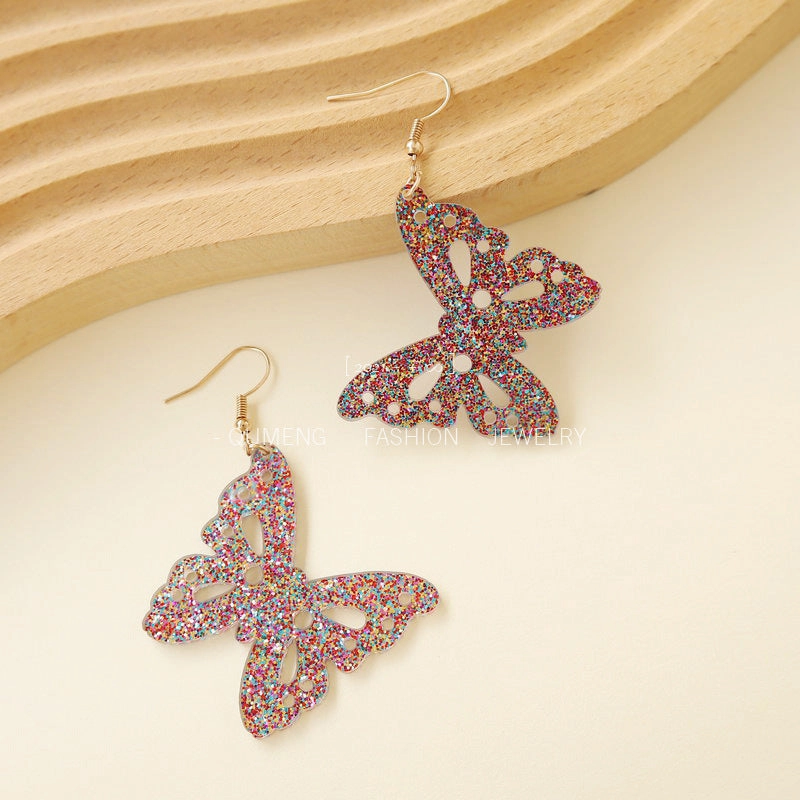 Wholesale Acrylic Vintage Butterfly Earrings