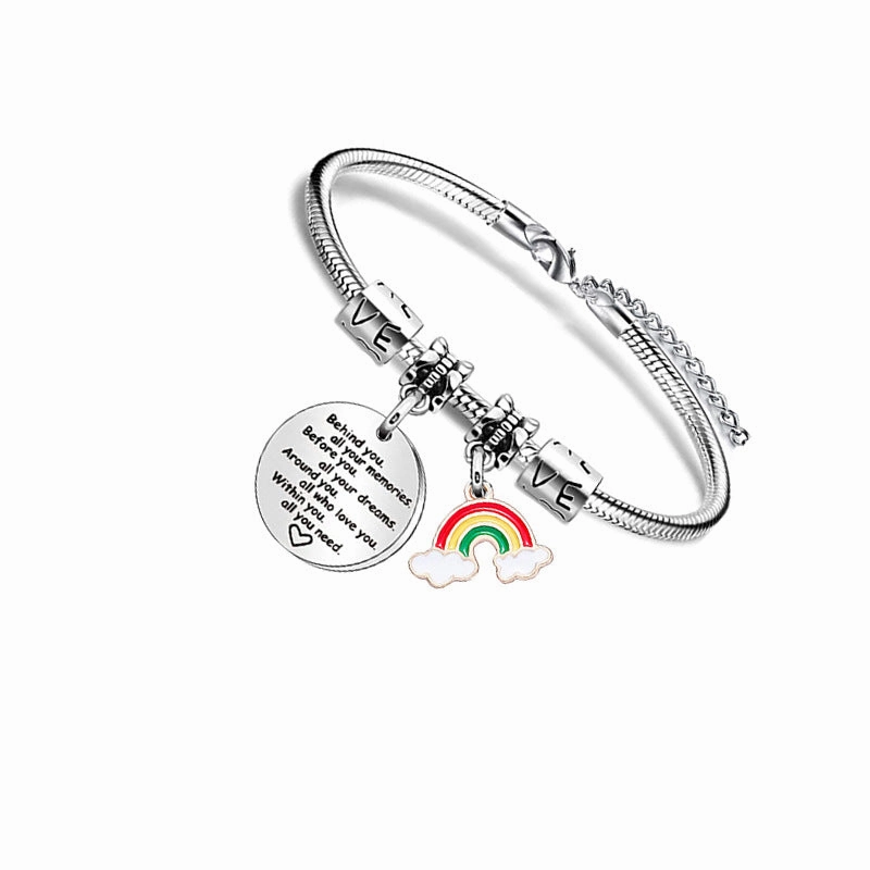 Wholesale Adjustable Graduation Send Friends and Relatives Lettering Stainless Steel Bracelet