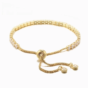 Wholesale Adjustable Pull-out Bracelet Zirconia Bracelet Thickened Plated Real