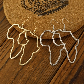 Wholesale Africa Map Alloy Earrings