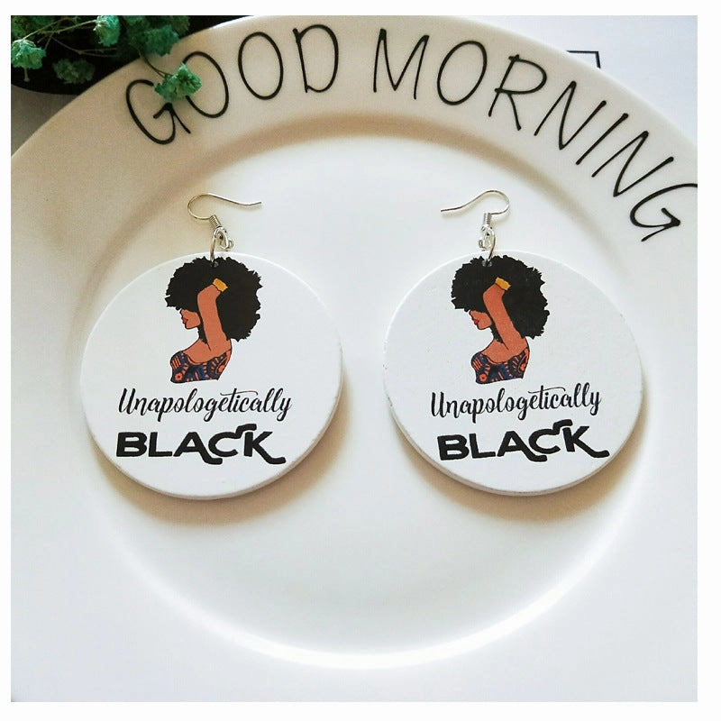 Wholesale African Figure Wood Earrings