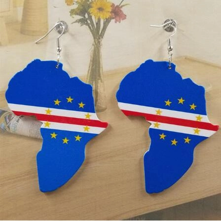 Wholesale African Map Wooden Earrings