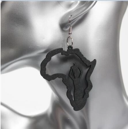 Wholesale African Map Wooden Earrings