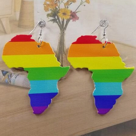 Wholesale African Map Wooden Earrings