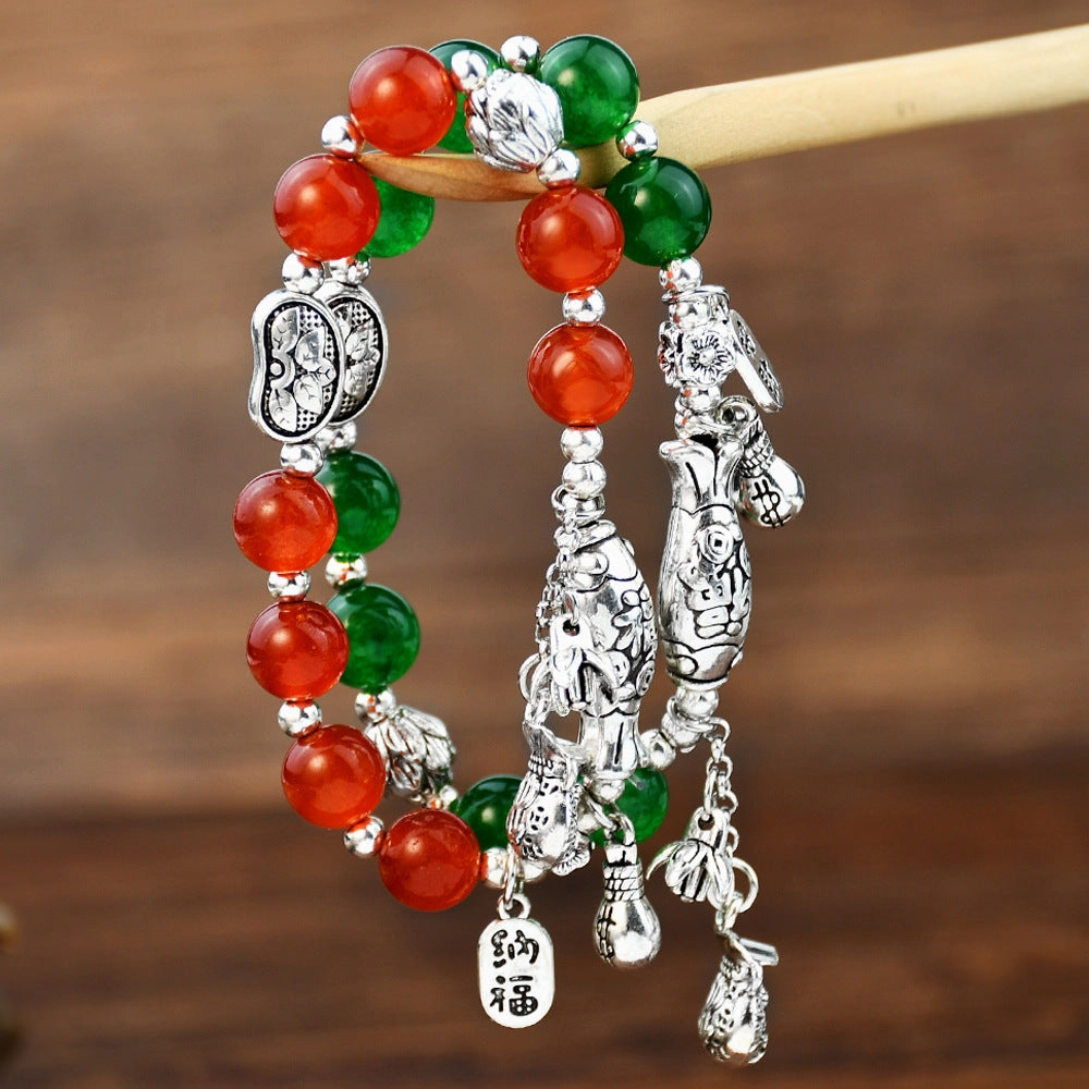 Wholesale Agate Beads Lucky Nafu Small Fish Bracelet