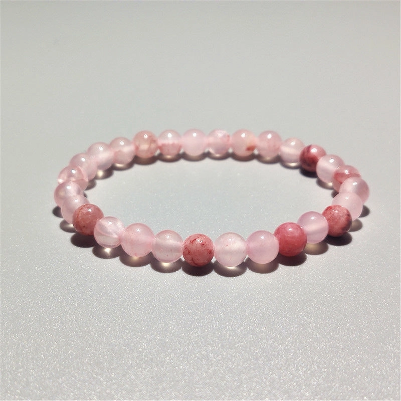 Wholesale Agate Chalcedony Crackle Pink Bracelet