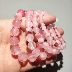 Wholesale Agate Chalcedony Crackle Pink Bracelet