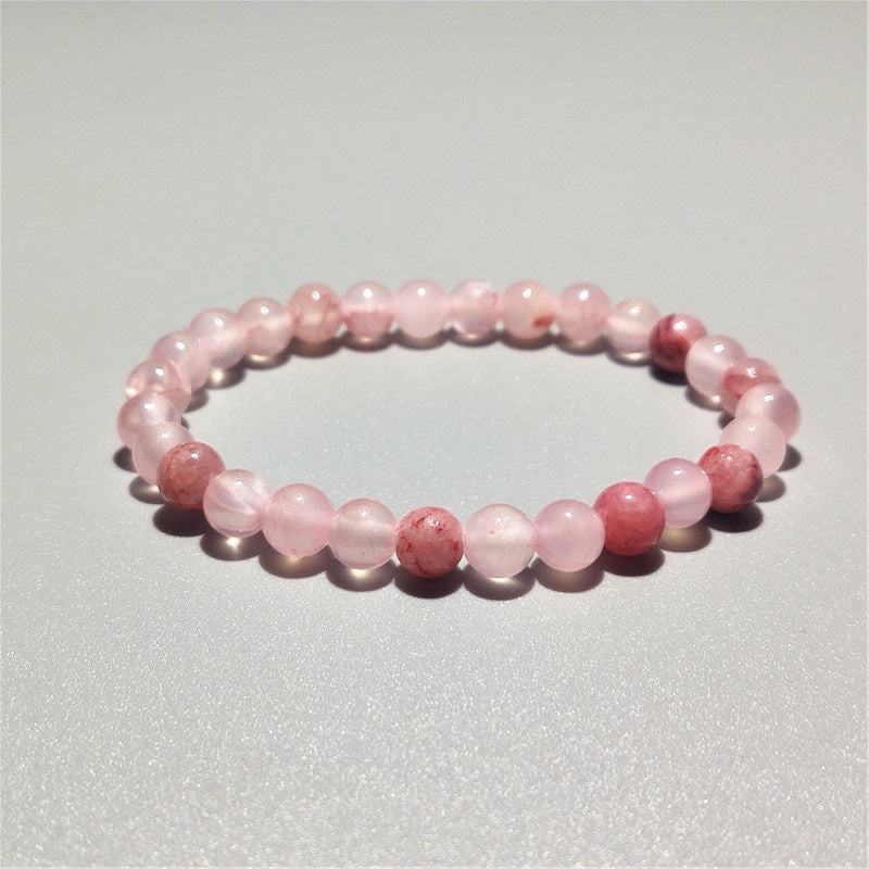 Wholesale Agate Chalcedony Crackle Pink Bracelet