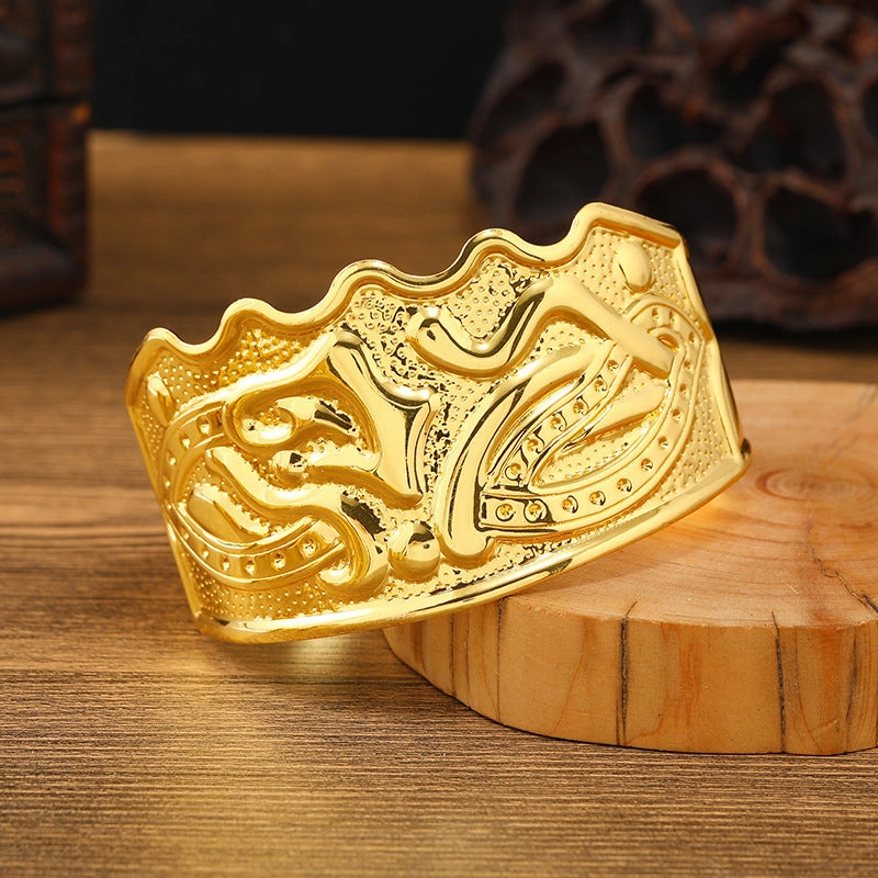 Wholesale Alien Dunhuang Gold Wide Bracelet Female Ethnic Style Bohemian Arm Dai Bracelet